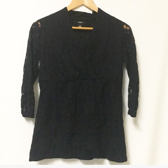 Alfani Tops - Alfani black lace blouse lined Sz MEDIUM